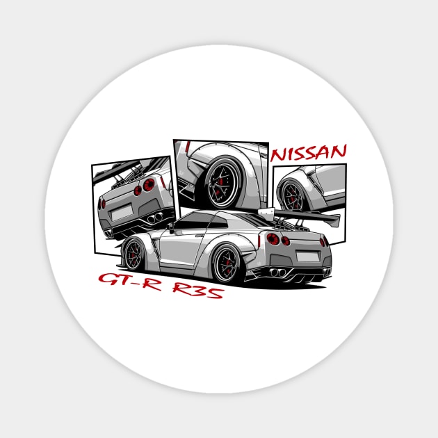 Nissan GTR R35, GT-R, JDM Car Magnet by T-JD